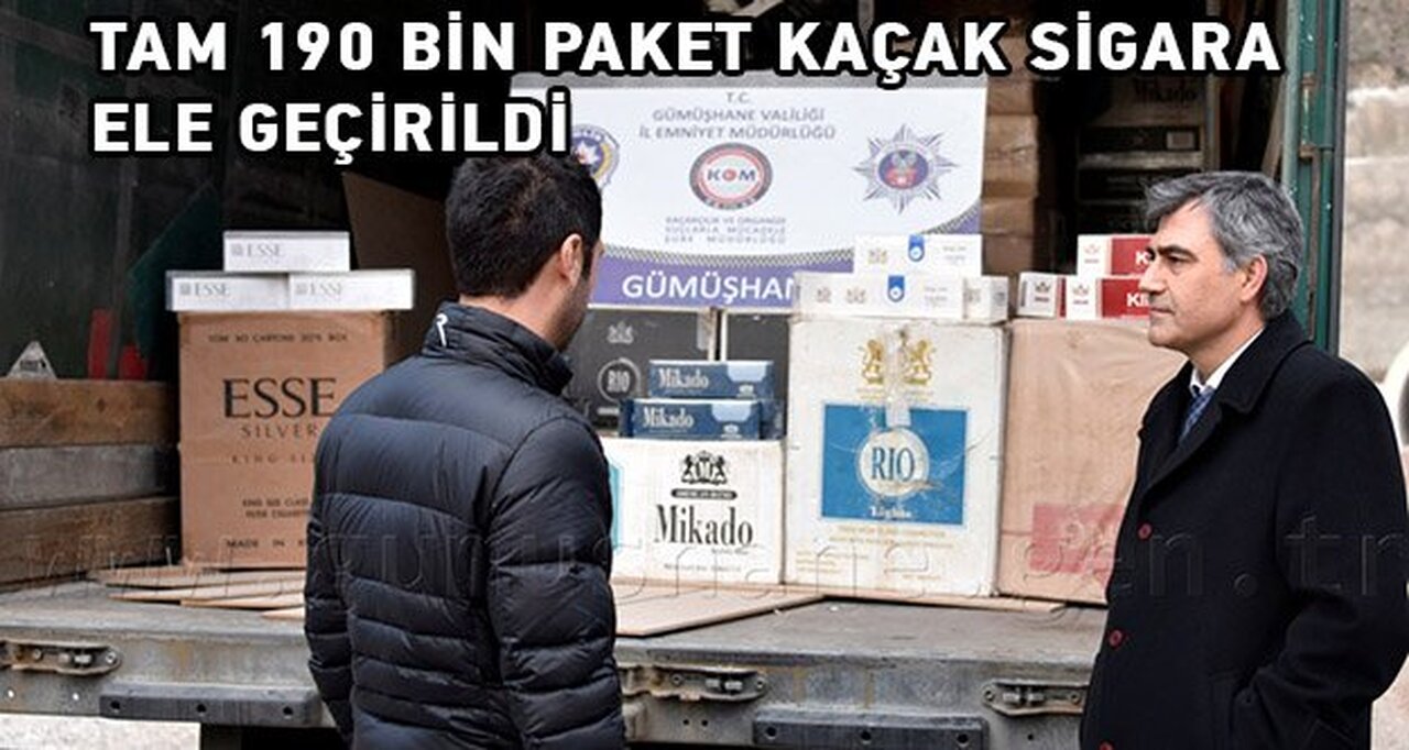 Gümüşhane’de 190 Bin Paket Kaçak Sigara Ele Geçirildi