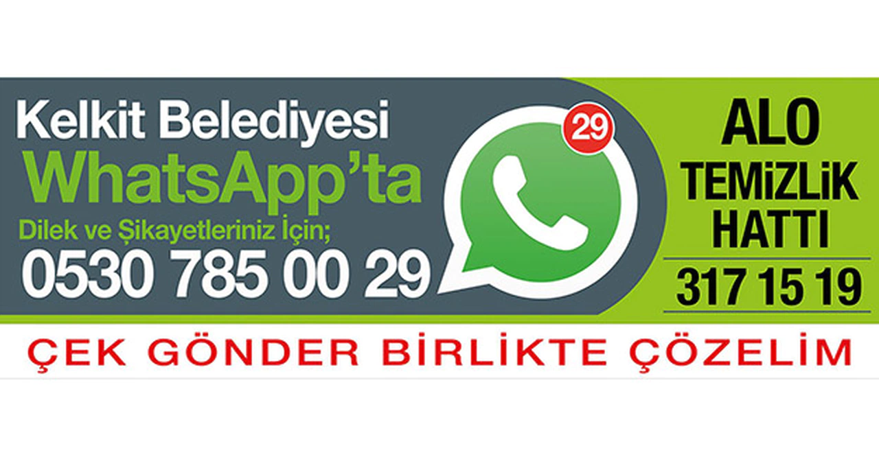 Kelkit Belediyesinden ‘Çek gönder birlikte çözelim’ uygulaması