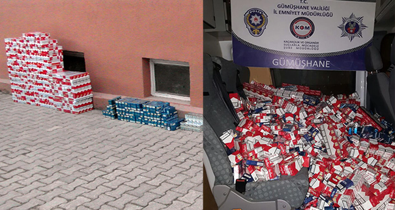 Gümüşhane’de 4 bin 60 paket kaçak sigara ele geçirildi