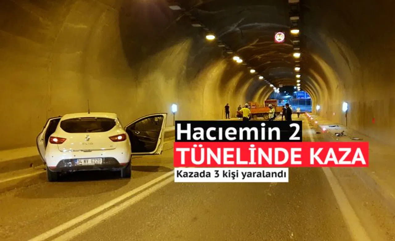 Otomobille kamyonet tünel içinde çarpıştı: 3 yaralı
