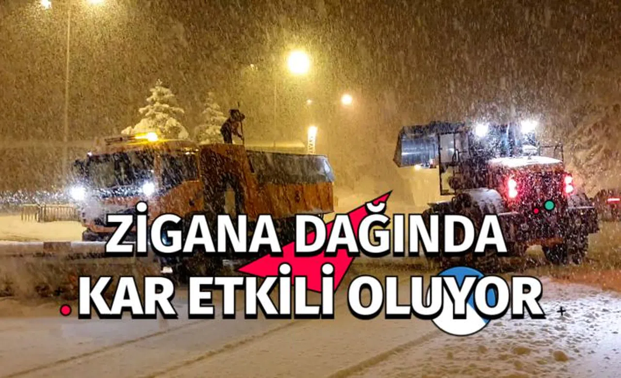 Zigana geçidinde kar yağışı etkili oluyor