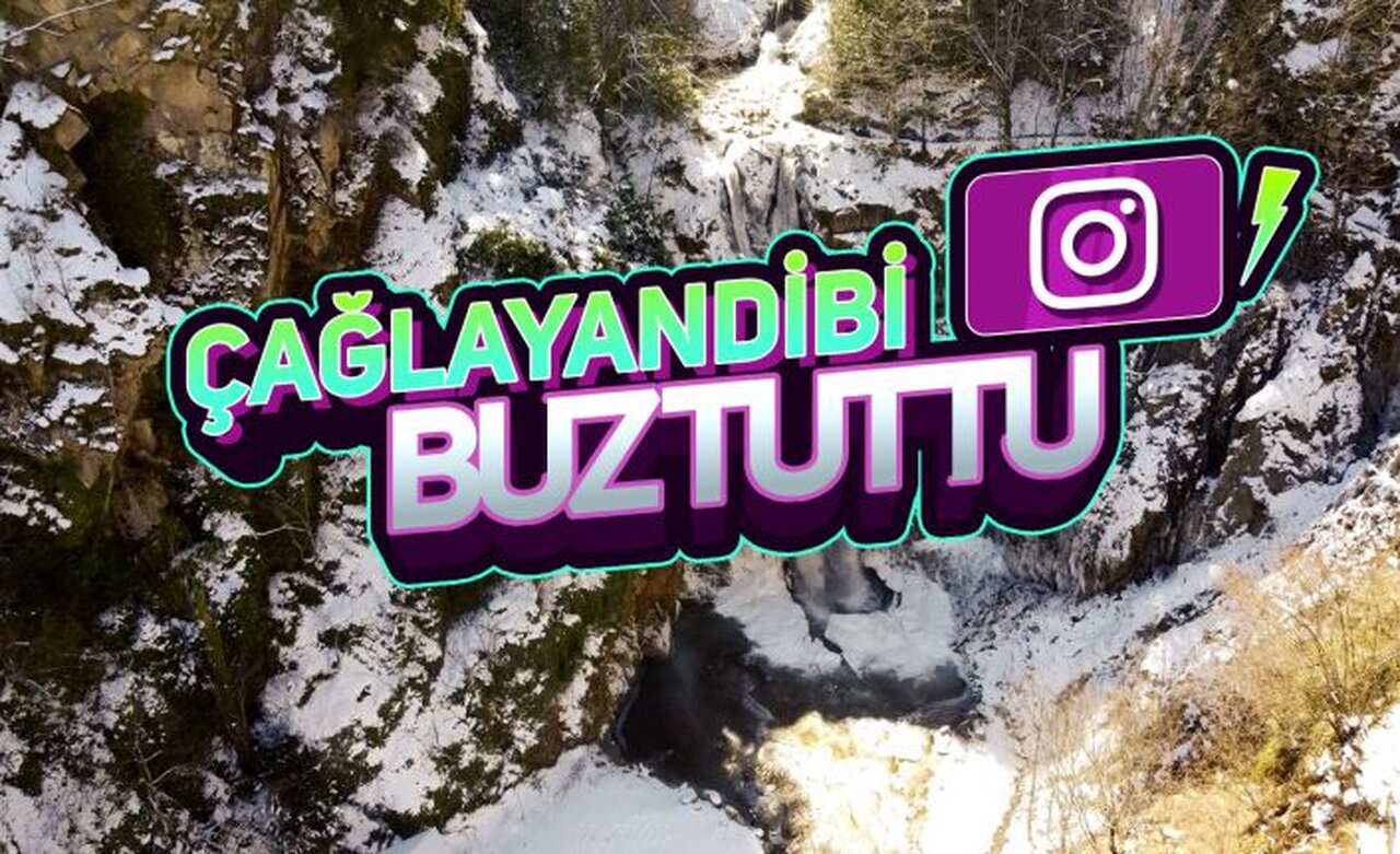 Gümüşhane’de Çağlayandibi Şelalesi buz tuttu