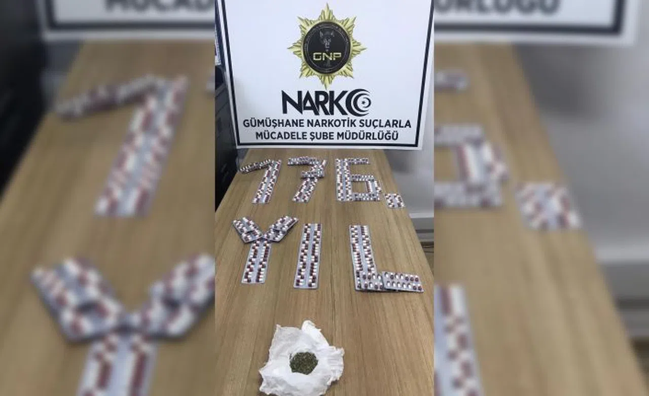 Gümüşhane’de 499 sentetik hap ve 10,87 gram bonzai ele geçirildi  