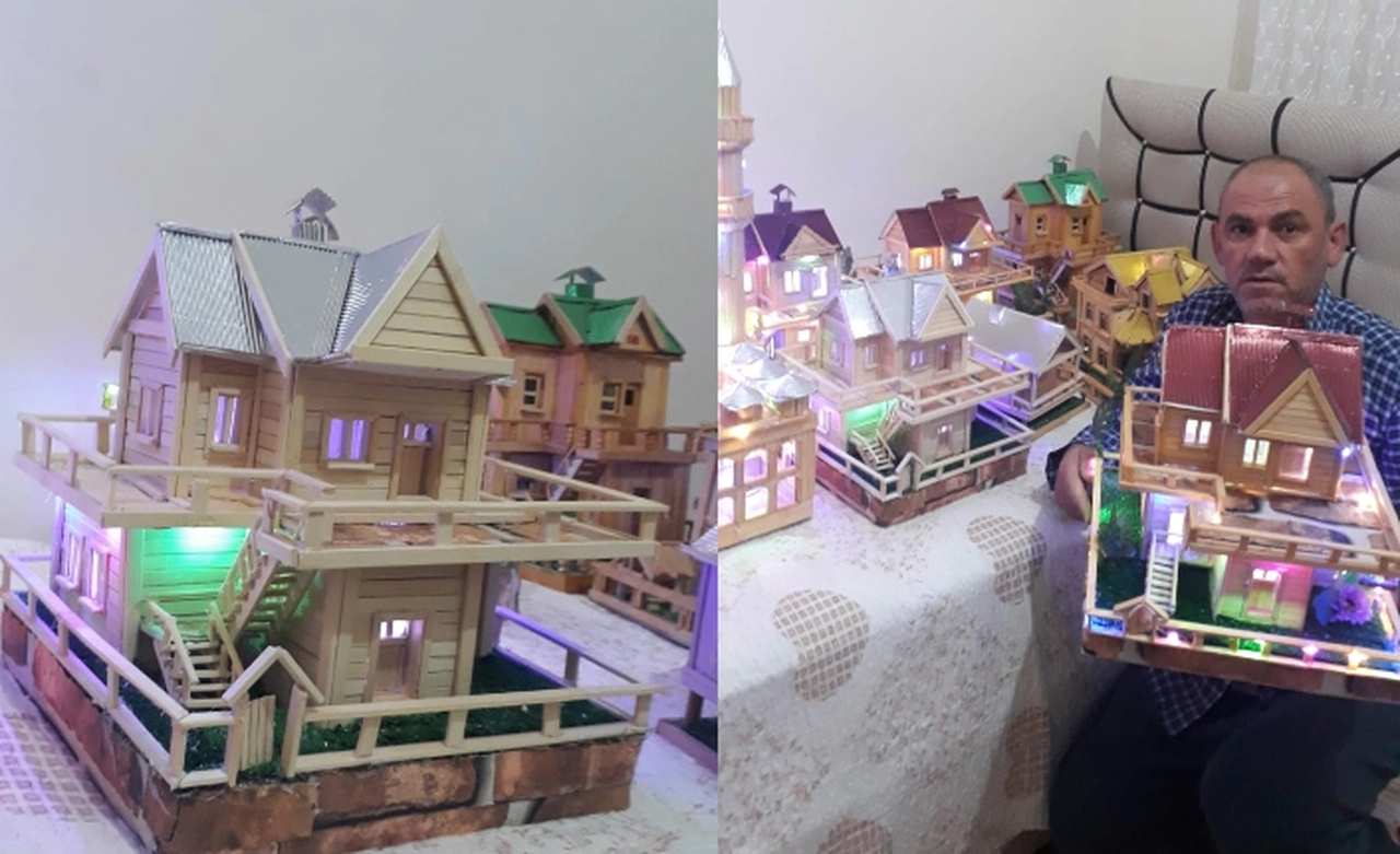 Kısıtlamada boş zamanlarını maket yaparak değerlendiriyor