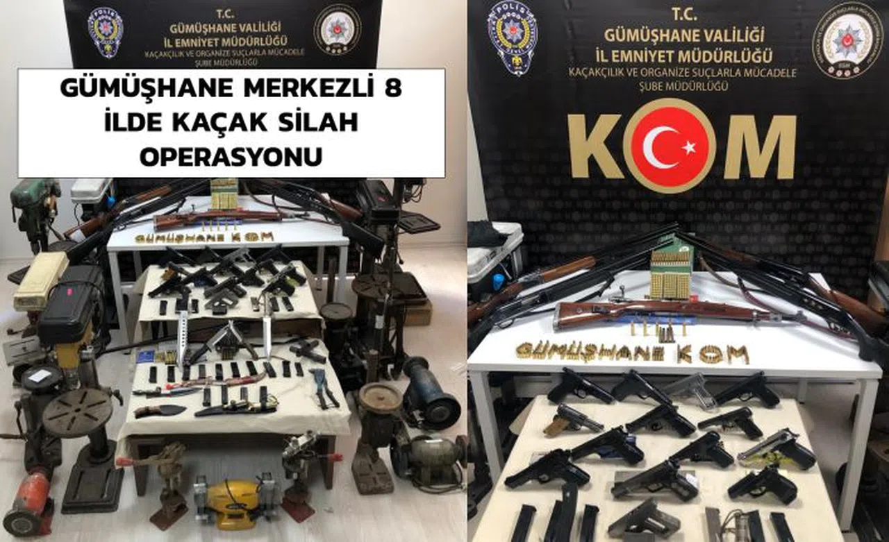 8 ilde eş zamanlı kaçak silah operasyonu