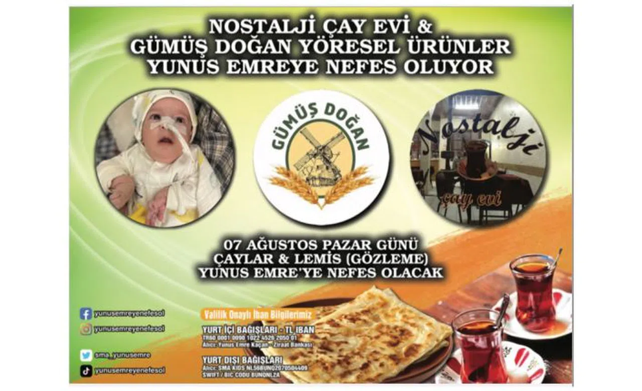 Çaylar ve gözlemeler Yunus Emre bebek için satılacak
