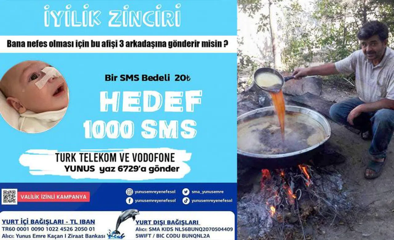 Pekmez kazanı Yunus Emre bebek için kaynadı