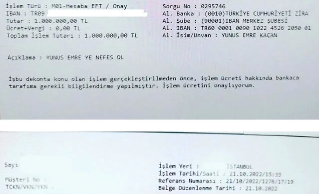 Yunus Emre'ye 2 milyonluk bağış