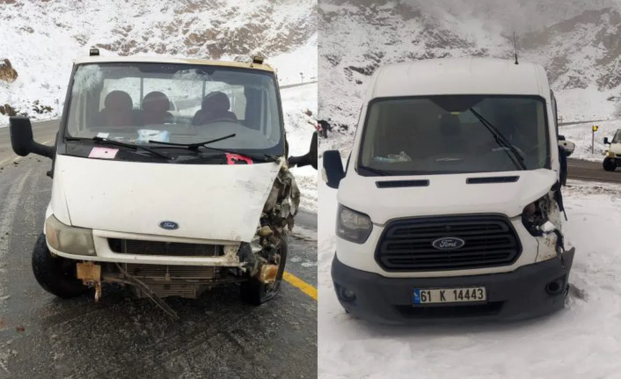 Zigana Dağı’nda karlı yolda kaza: 2 yaralı