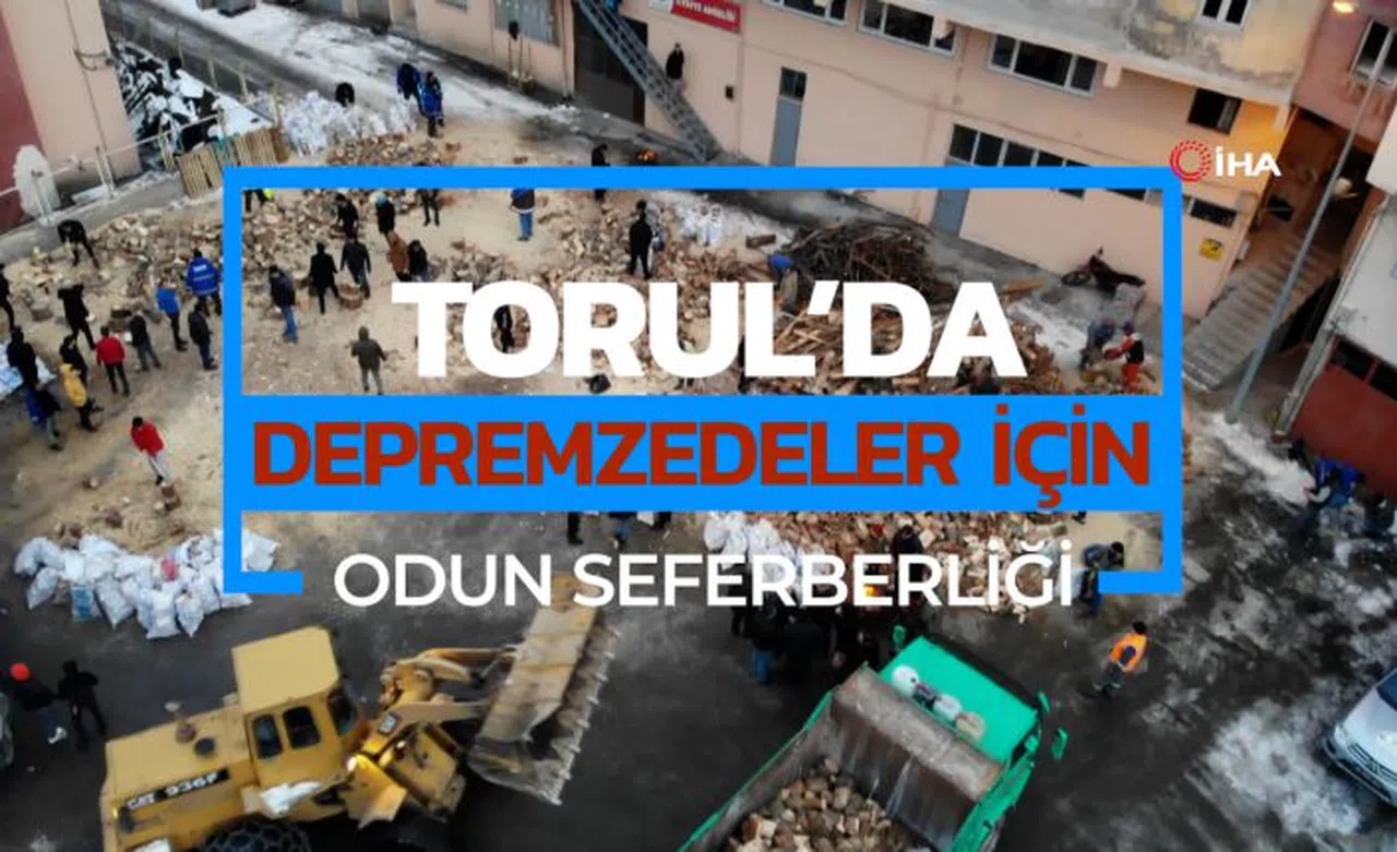 Torul depremzedelerin odun ihtiyacını karşılamak için seferber oldu
