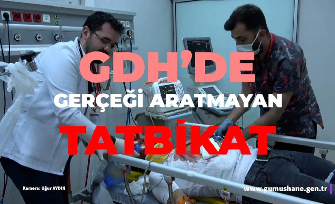 Gümüşhane Devlet Hastanesi’nde yapılan tatbikat gerçeği aratmadı