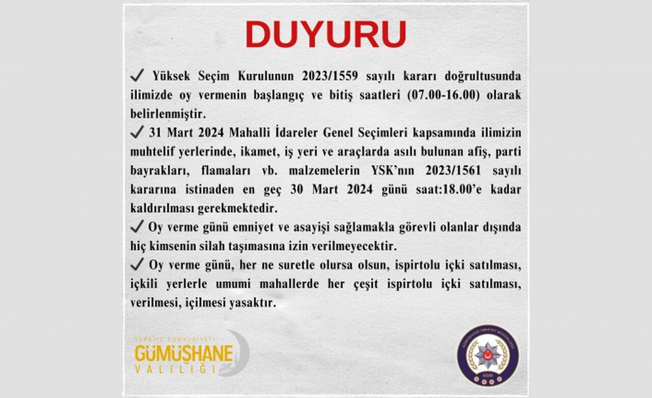 Seçim günü alınacak tedbirler belirlendi