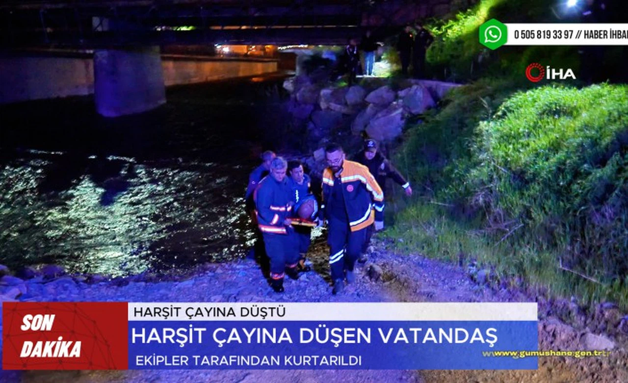 Harşit Çayı’na düşen alkollü şahıs hastaneye kaldırıldı