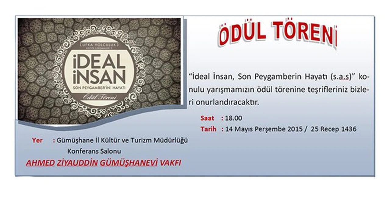 İdeal İnsan Son Peygamberin Hayatı ödül töreni 14 Mayıs’ta