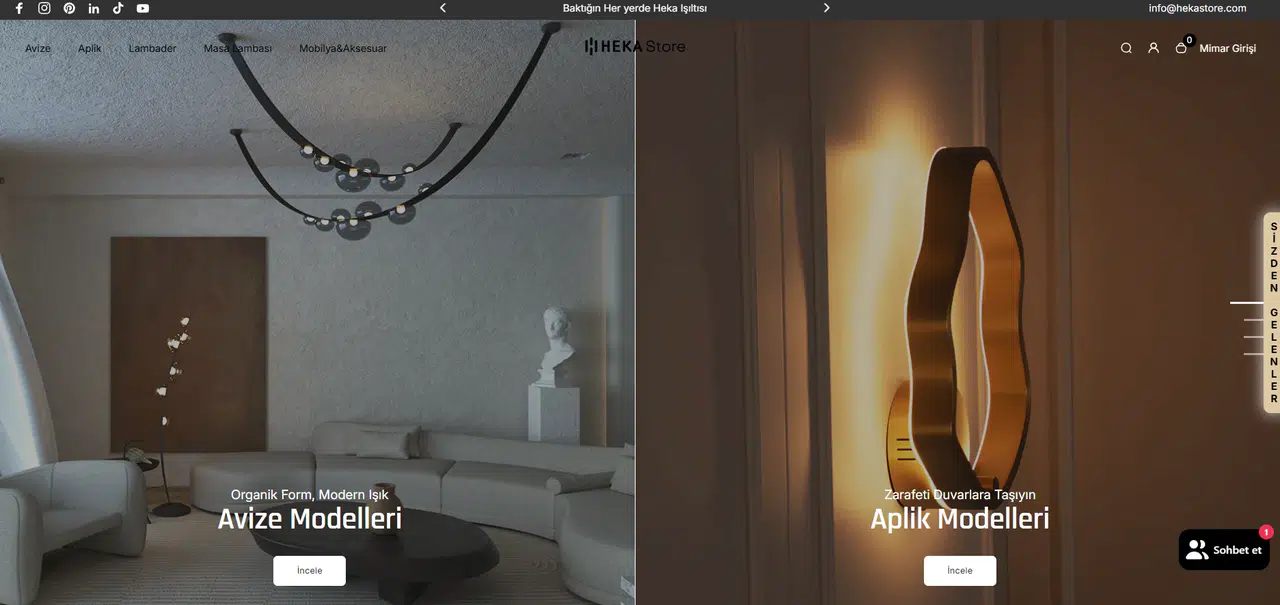 Aydınlatmanın Zarif Dünyasına Yolculuk: Heka Store