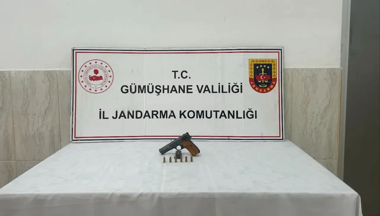 Kürtün’de ruhsatsız silah ele geçirildi