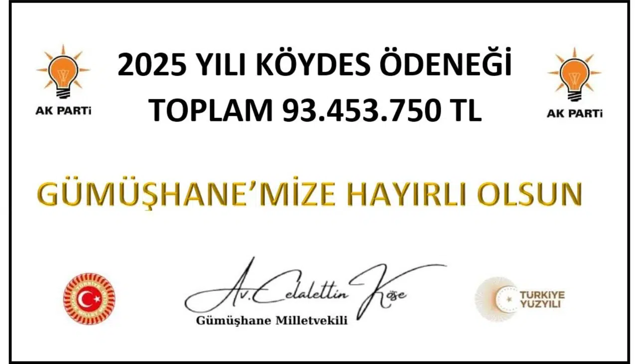 Gümüşhane’nin KÖYDES ödeneği belli oldu