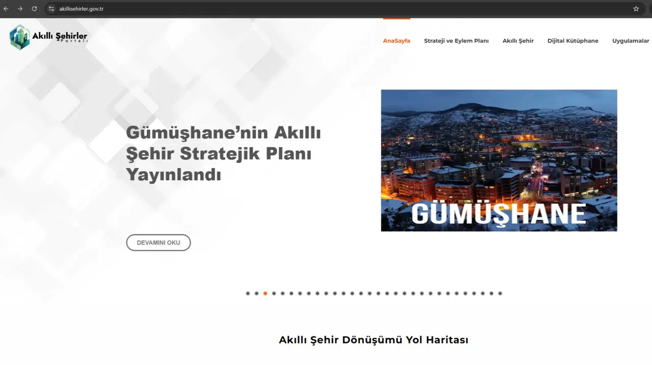 Gümüşhane, Akıllı Şehirler Portalı’nda Yerini Aldı