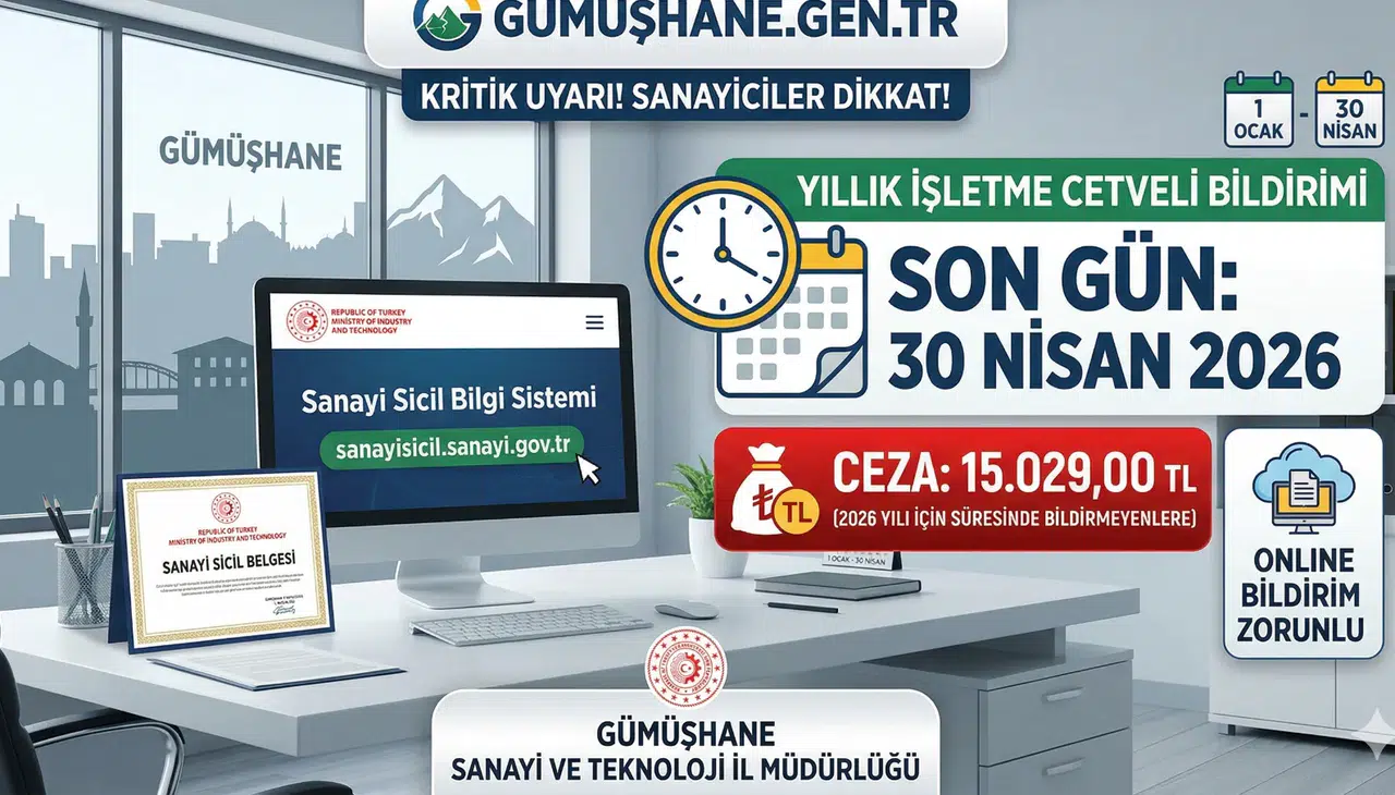 Gümüşhaneli İşletmeciler Dikkat! 15 Bin TL Ceza Almamak İçin Bu Tarihi Not Edin