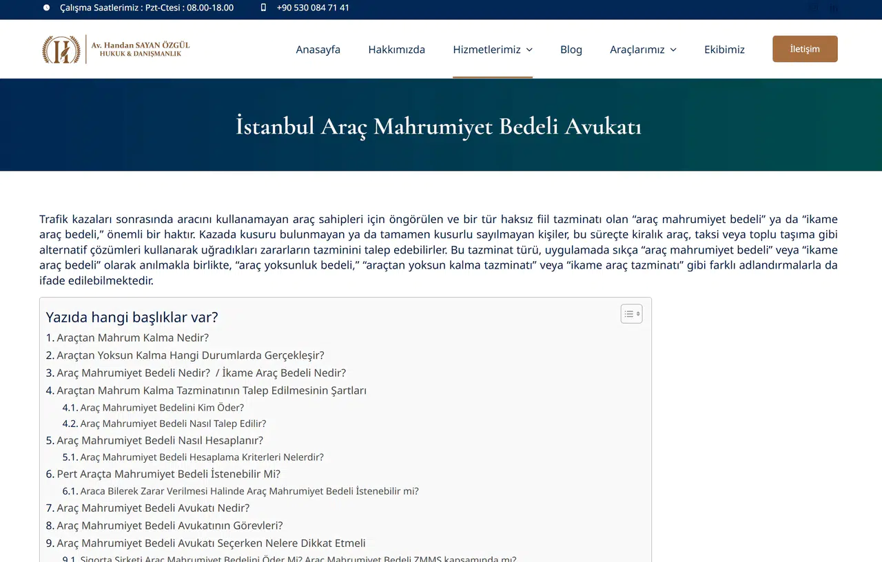 Araç Mahrumiyet Bedeli Hukuku Nedir? Kaza Sonrası Kullanım Kaybı Nasıl Değerlendirilir?