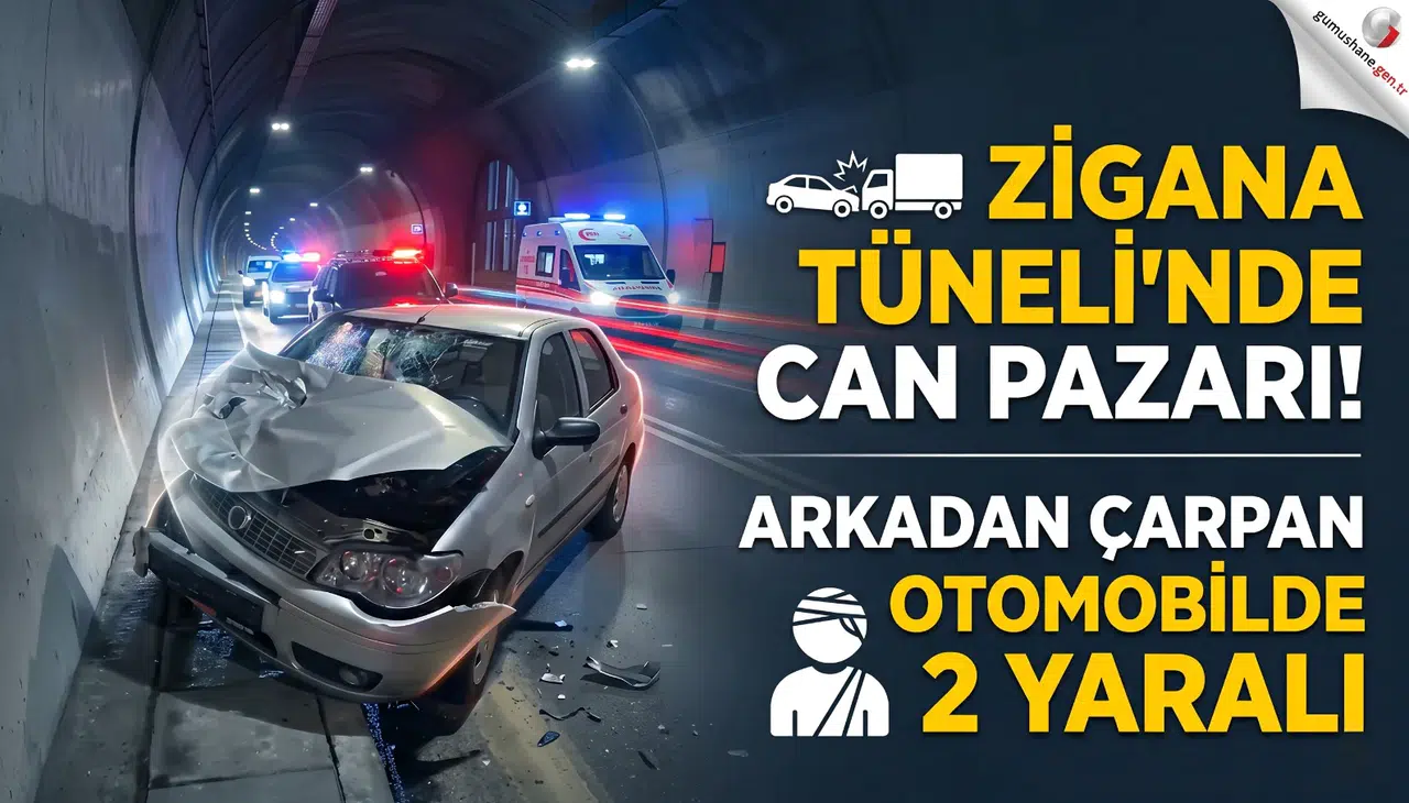 Yeni Zigana Tüneli’nde Korkutan Kaza! Otomobil Pikaba Arkadan Çarptı: 2 yaralı