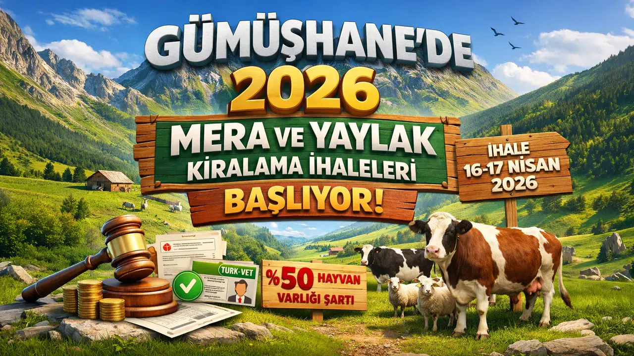 Gümüşhane'de 2026 yılı mera ve yaylak kiralama ihaleleri 16-17 Nisan'da