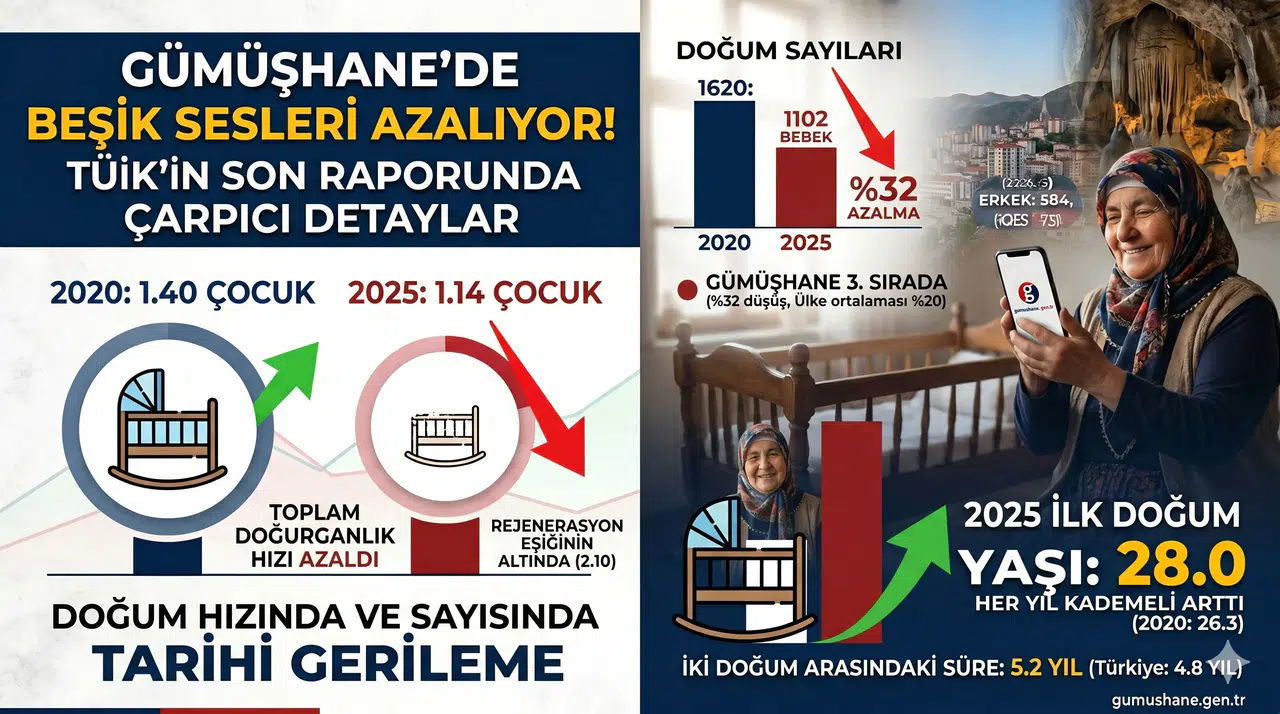 Gümüşhane’de Beşik Sesleri Azalıyor! TÜİK’in Son Raporunda Çarpıcı Gümüşhane Detayları