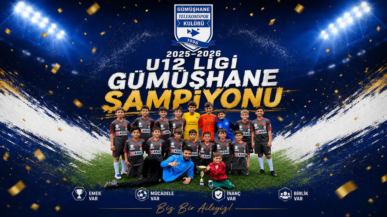 Gümüşhane Telekomspor U12 Ligi'nde Şampiyonluğunu İlan Etti
