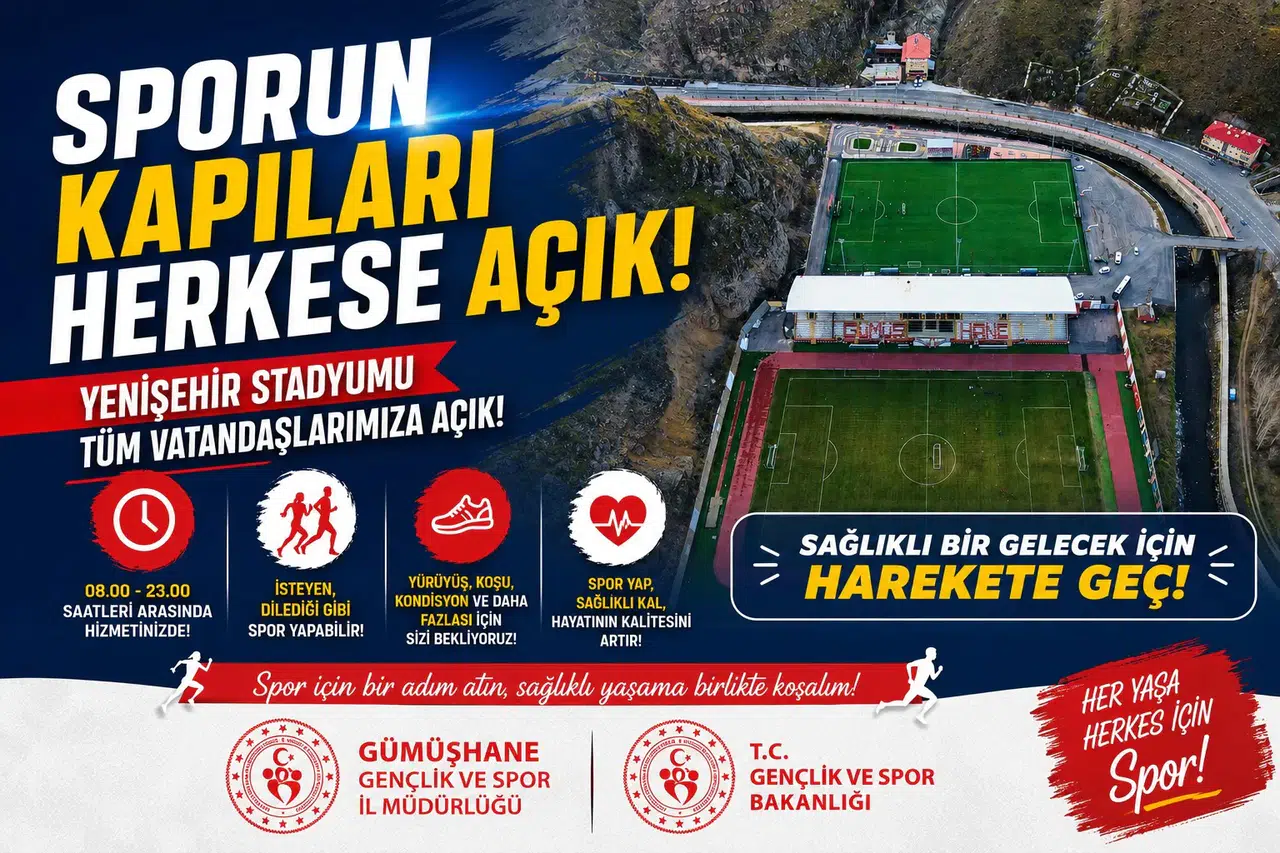 Yenişehir Stadyumu kapılarını Gümüşhane halkına açtı