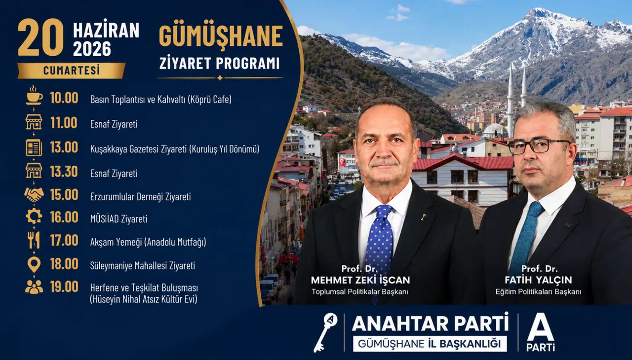 Anahtar Parti MYK Üyeleri Gümüşhane’de Bir Dizi Ziyaret Gerçekleştirecek