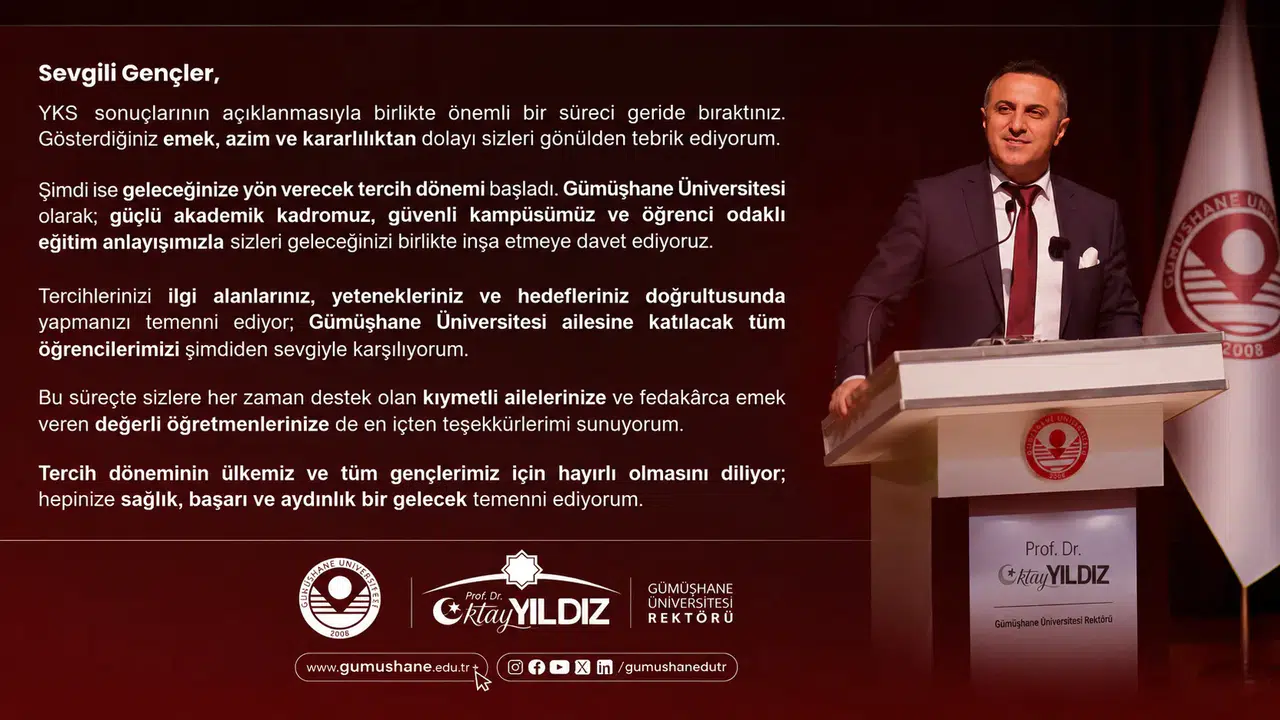 YKS Sonuçları Açıklandı: Rektör Yıldız Geleceğin Üniversitelilerine Böyle Seslendi