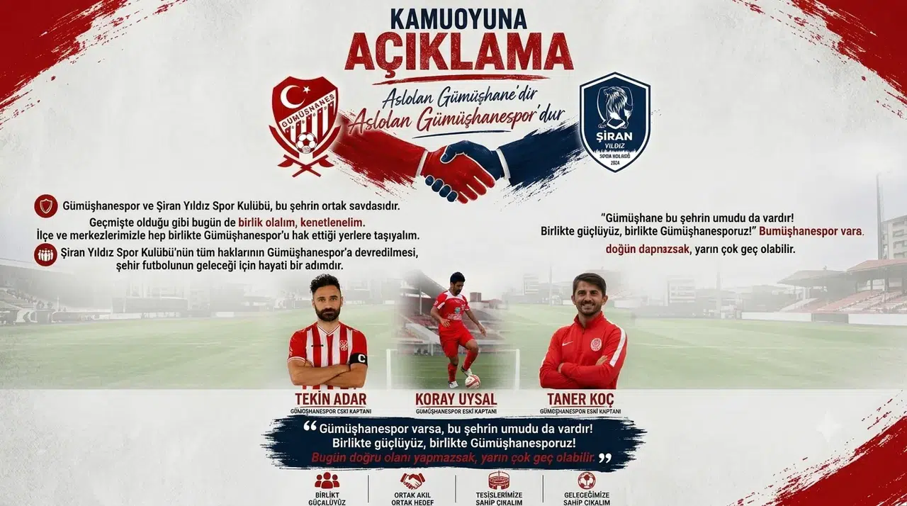 Gümüşhanespor’un Efsane Kaptanlarından Birlik Ve Beraberlik Çağrısı