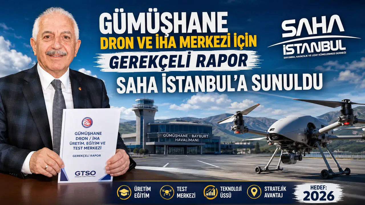 GTSO Başkanı Akçay Gümüşhane Dron ve İHA Merkezinin Gerekçeli Raporunu SAHA İstanbul'a Sundu