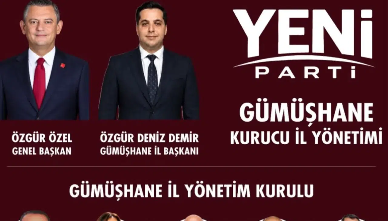 Yeni Parti Gümüşhane Kurucu İl Başkanı Özgür Deniz Demir Yönetim Kurulunu Açıkladı