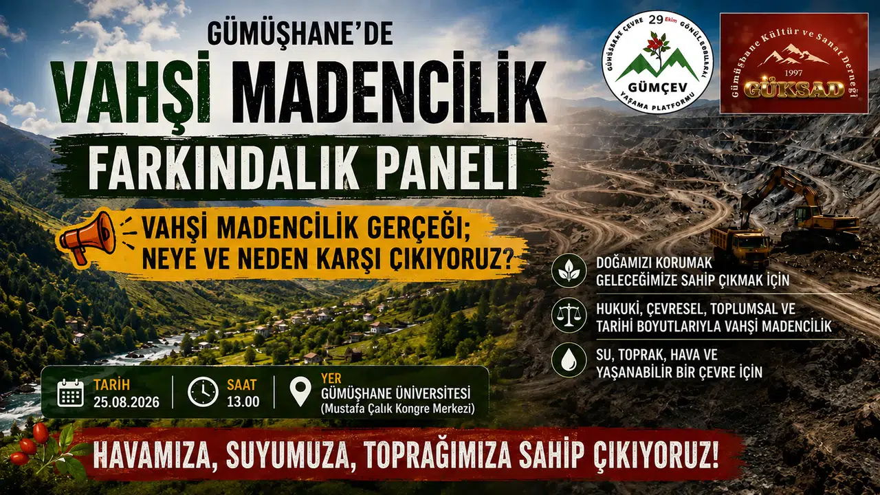 Gümüşhane’de "Vahşi Madencilik" Farkındalık Paneli Düzenlenecek
