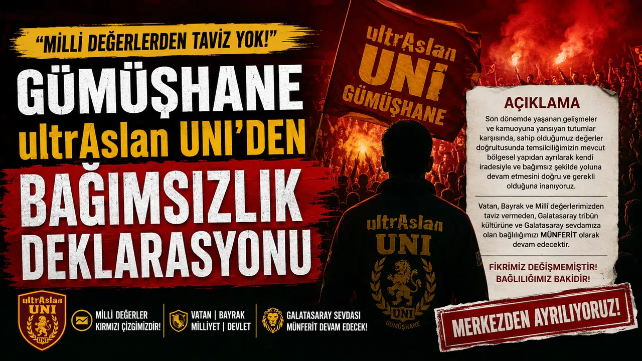 "Milli Değerlerden Taviz Yok": Gümüşhane ultrAslan UNI’den Bağımsızlık Deklarasyonu