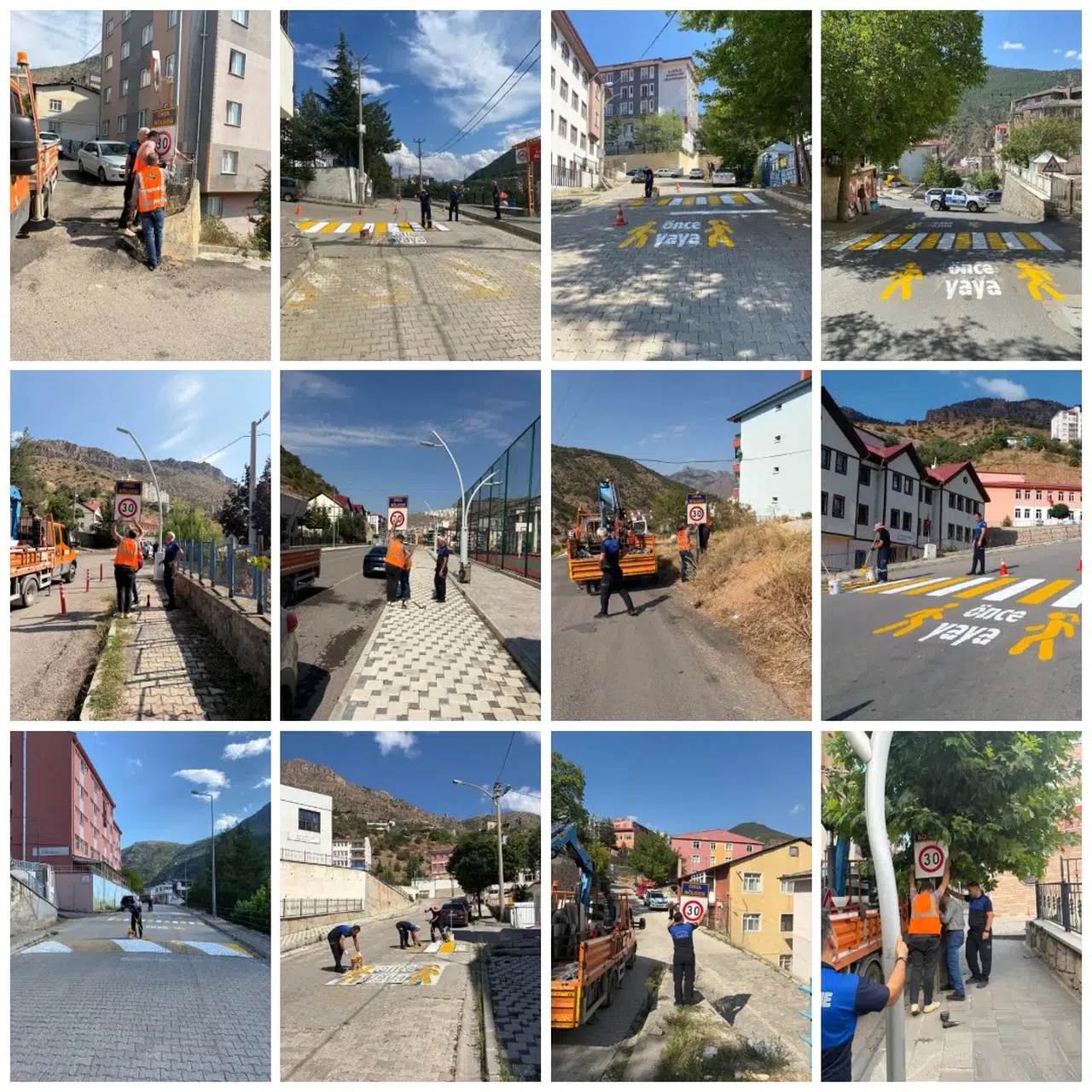Gümüşhane Belediyesi Okul Çevrelerinde Trafik Güvenliği Çalışmalarını Tamamladı