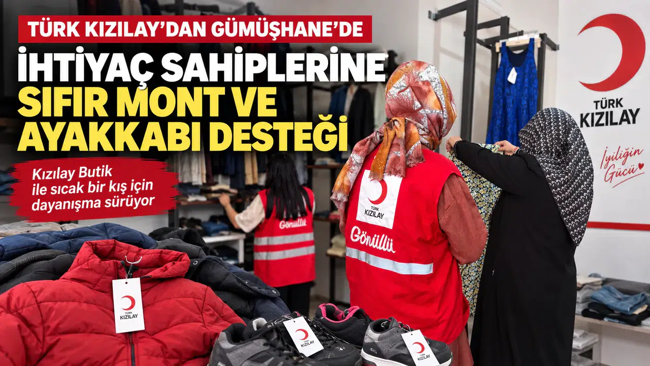 Türk Kızılay’dan Gümüşhane'de İhtiyaç Sahiplerine Sıfır Mont ve Ayakkabı Desteği