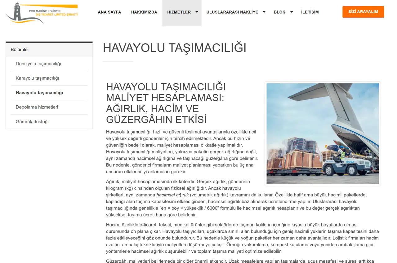Havayolu Taşımacılığı: Hız ve Güvenin Küresel Buluşma Noktası