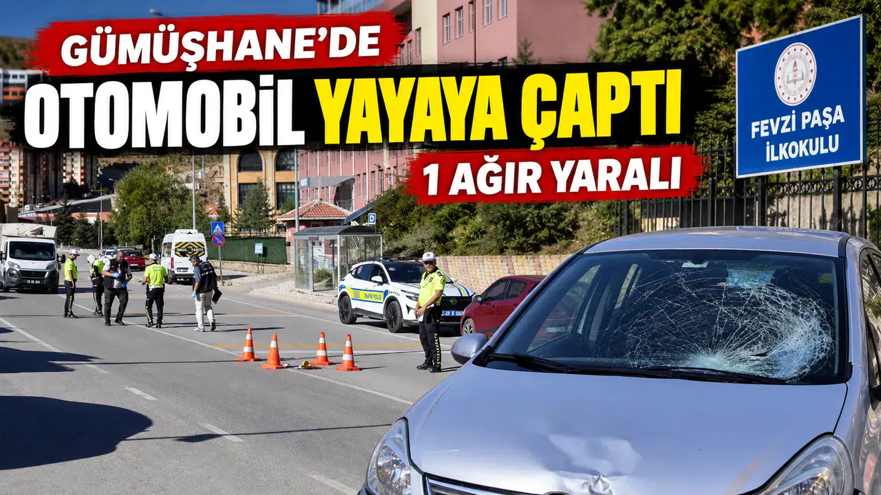 Gümüşhane’de Otomobil Yayaya Çaptı: 1 ağır yaralı