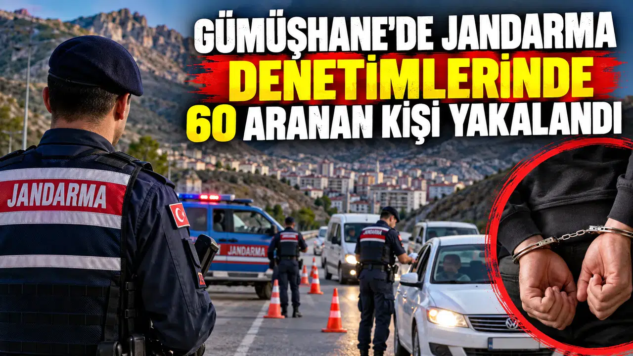 Gümüşhane’de Jandarma denetimlerinde 60 aranan kişi yakalandı