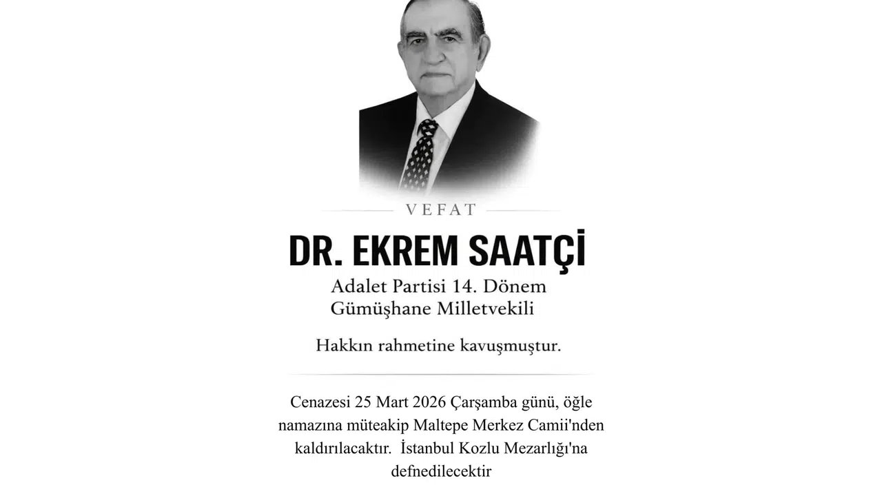 Gümüşhane Eski Milletvekili Dr. Ekrem Saatçi Vefat…