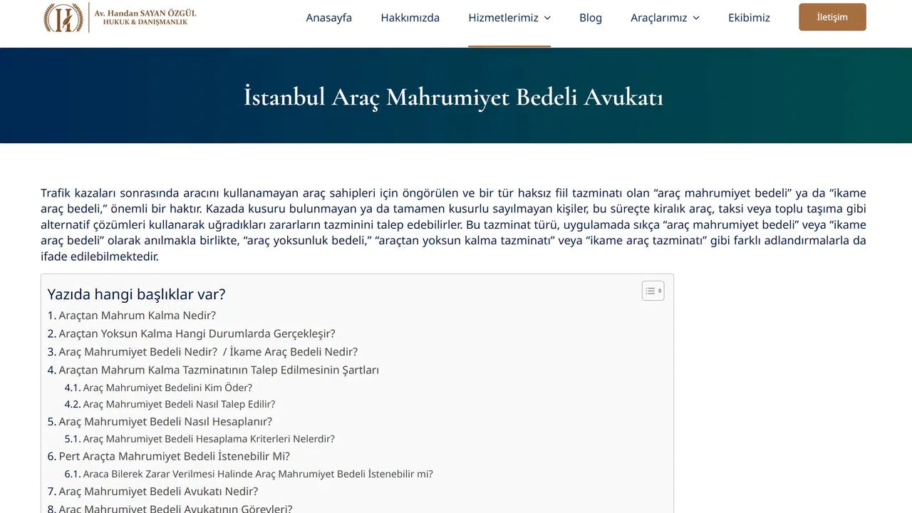 Araç Mahrumiyet Bedeli Hukuku Nedir? Kaza Sonrası Kullanım Kaybı Nasıl Değerlendirilir?