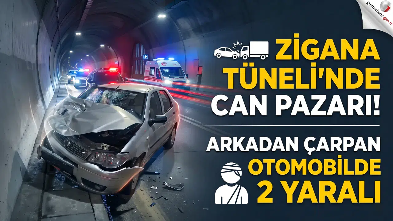 Yeni Zigana Tüneli’nde Korkutan Kaza! Otomobil Pikaba Arkadan Çarptı: 2 yaralı