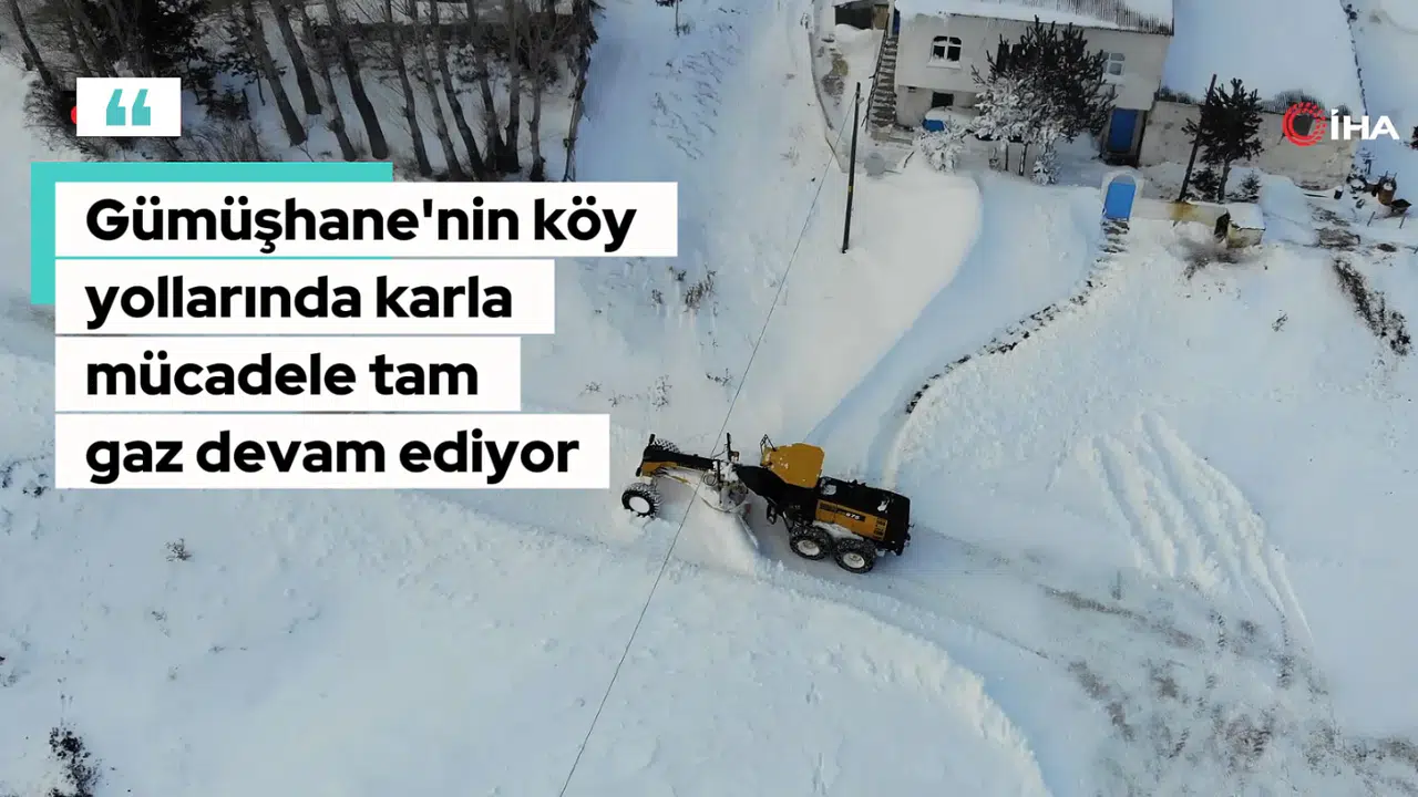 Gümüşhane İl Özel İdaresi'nden köy yollarında kesintisiz kar mesaisi