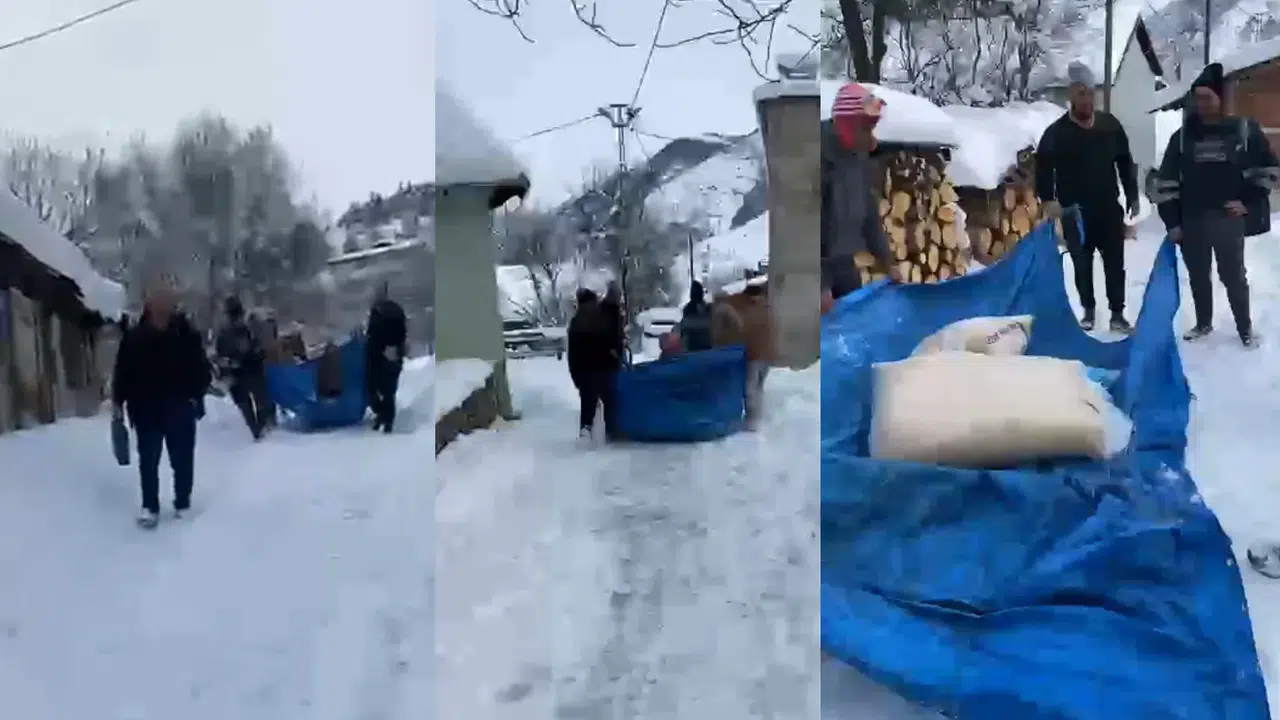 Büyükçit Köyü'nde kar engeline 'İmece' usulü çözüm