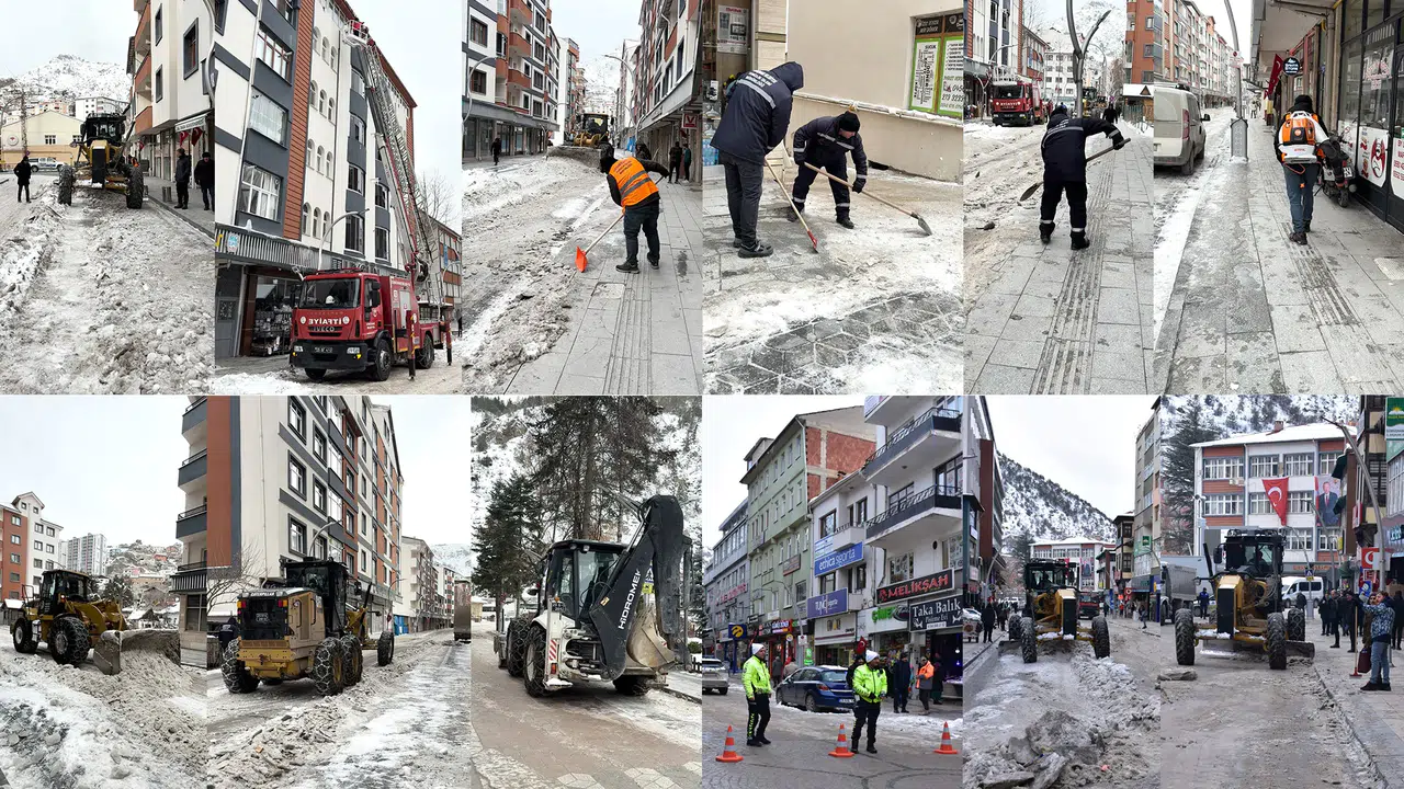 Gümüşhane'de yoğun kar yağışı sonrası temizlik seferberliği: Ekipler 24 saat sahada!