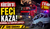 Kürtün’de otomobille kamyon çarpıştı: 2’si ağır 3 yaralı