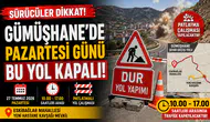 Sürücüler Dikkate Almalı: Pazartesi Günü O Yol Saatlerce Trafiğe Kapatılacak!