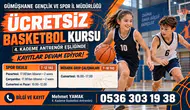 Gümüşhane Gençlik ve Spor İl Müdürlüğünden Ücretsiz Basketbol Kursu